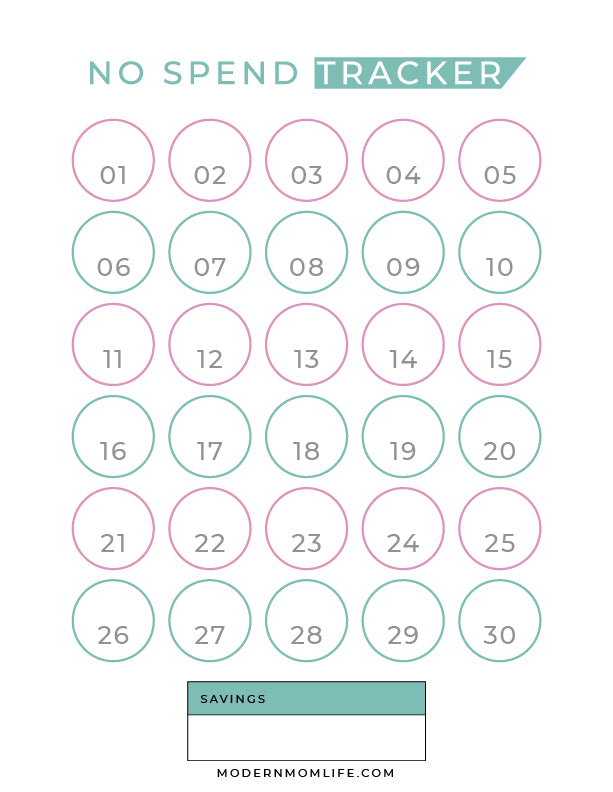 No Spend Challenge Printable and Savings Tracker – modernmomlife no-spend-challenge-printable-and-savings-tracker-modernmomlife