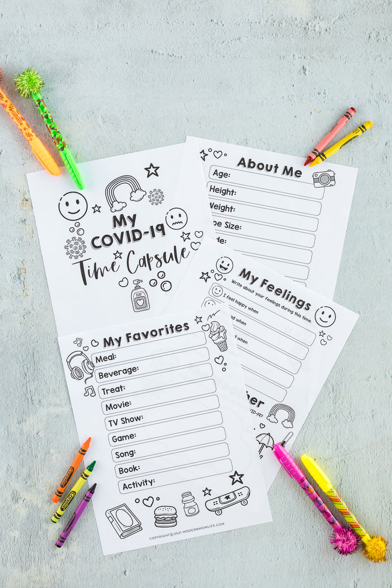 Time Capsule for Kids Worksheets – modernmomlife