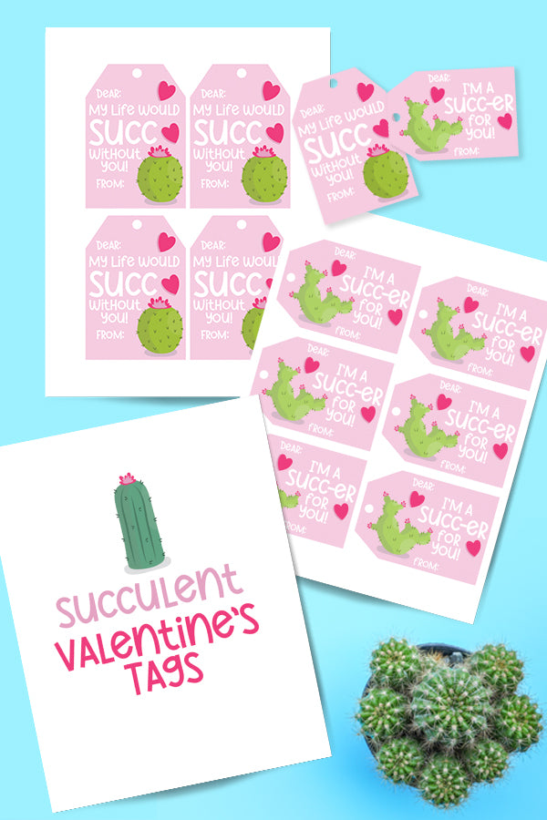 succulent valentines card Valentine's Day Succulent Tags – modernmomlife