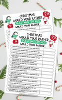 Christmas Would You Rather Game Cards for Kids