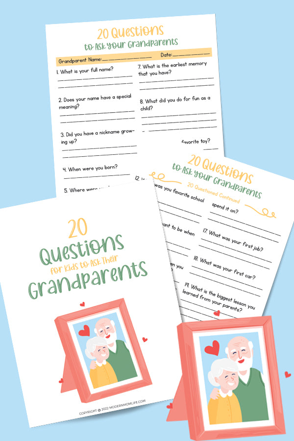 Questions for Grandparents Journal modernmomlife