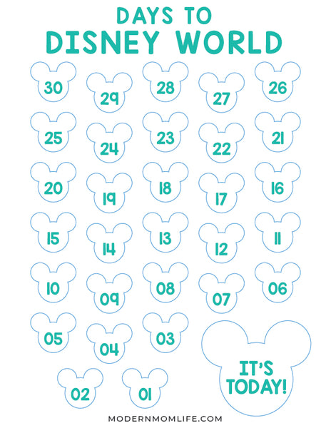 Disney Vacation Countdown Calendar Printable Disney Vacation Countdown Calendar Printable