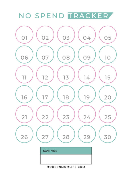 No Spend Challenge Printable and Savings Tracker – modernmomlife No spend challenge printable and savings tracker – modernmomlife