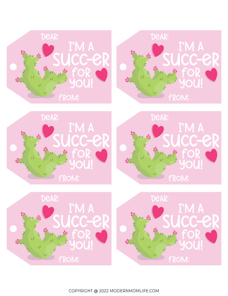 succulent valentines card Valentine's Day Succulent Tags – modernmomlife
