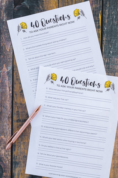 Questions for Parents Journal – modernmomlife