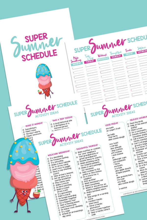 Super Summer Schedule Daily Themes and Activity Ideas – modernmomlife