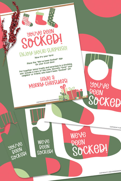 You've Been Socked Christmas Game Printables