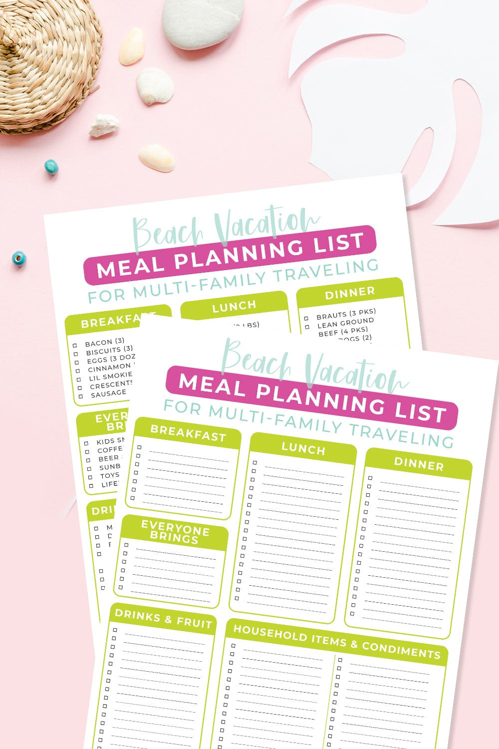 Beach Vacation Meal Planner – modernmomlife